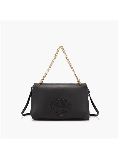 BORSA A SPALLA WOVEN BLACK LA CARRIE | 142P-TA-172 LEAX